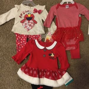 NWT 0-3 month red outfits set of 3